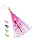 BLUEWING 15in Big Game Trolling Lure with Double Rigged Hookset and 300lb High Strength Fishing Line Saltwater Fishing Lures for Wahoo Tuna Marlin Mahi Mahi Pink/Blue, 810068224962