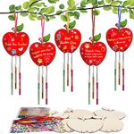 HONMOK Thank You Teacher Gifts, 9 Pack Apple Wooden Windchimes Craft Kits for Kids, Teacher Appreciation Gifts, Pre School Nursery Leaving Graduation Presents Teacher Retirement Gifts