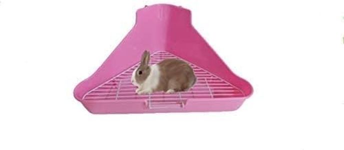 Taiyo Pluss Discovery® Rabbit Toilet Litter Tray, Size: (34X24X16 cm), Litter Tray - Rabbit, Hamster, Guinea Pigs (Pink Color)