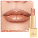 OULAC Glow Metallic Shine Lipstick, Nude High Impact Lipcolor, Lightweight Soft and Ultra Hydrating, Long Lasting, Vegan & Cruelty-Free, Full Coverage Lip Color 4.3 g/0.15 GM10 Chicness