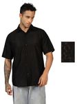 Leriya Fashion Crochet Shirt for Men| Shirt for Men| Men Stylish Shirt | Men Printed Shirt (Large, Black)