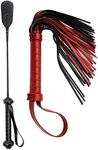 DERINODEM Horse Leather Crop 18" Horse Red Faux Whip 20" Horse Whips and Crops Equestrian Horse Whip