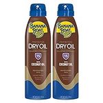 Banana Boat Deep Tanning Oil Sunscreen with Coconut Oil, Broad Spectrum Spray, SPF 15, 6oz. - Twin Pack