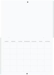 Reskid Blank Scrapbook Wall Calendar - 5-Pack - Cardstock Cover - Undated, 12" x 9" Closed, 18" Open Size, Large Bookstore-Quality, Stapled Hanging Monthly Calendar for Kitchen & Office - Premium DIY Creative Organizer, Art Gallery, and Planner with Generous Space for Your Imagination