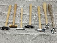 Set of 7 Jewelry Hammers, 2 Chasing Hammers, 2 Ballpeen Hammers, Brass Hammer Mini, Watch Hammer, Riveting Hammer