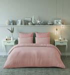 Pro Linen Premium Sheen Plain Satin Pure Cotton 300Tc, 3Pc Bedding Set, King Luxe Size 300x285 Cm, Blush, (1 Bed Sheet + 2 Pillow Covers)