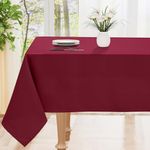 smiry Table Cloth Wipe Clean Rectangular 140x300 cm, Wipeable Water Resistant Polyester Tablecloth, Washable Fabric 10 to 12 Seater Dining Table Cover for Kitchen Indoor Outdoor, Wine Red