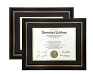 ONURI - Luxurious Diploma Frames - Classic Design for College Graduation Diploma, Business Document, and Certificate Frames - 2 Packs (11x14, Black & Gold)