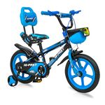 HI-Fast 14 inch Sports Kids Cycle for Boys & Girls 2 to 5 Years with Training Wheels (95% Assembled) (Blue),Rigid