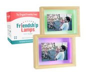 Friendship Lamp® Knotty Pine Wood Picture Frame Handmade in USA - Wi-Fi Touch Lamp Light for Long-Distance, Connection, Relationship, Gift, Over 200 Colors, App Setup - Set of 2