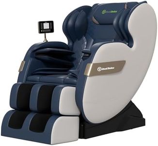 Real Relax 2023 Dual Core S Track Full Body Zero Gravity Massage Chair Recliner with App Control, Blue and Khaki