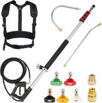 M MINGLE Telescoping Pressure Washer Wand, 20 Feet Aluminum High Power Washer Telescopic Spray Wand with 2 Extension Wands, 5 Spray Nozzle Tips, 2 Couplers and Support Belt, 4000 PSI