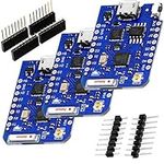 AZDelivery 3 x D1 Mini Pro 4MB ESP8266 ESP-8266EX CP2104 WiFi External Antenna Connector Micro USB Serial Converter IoT Development Board PWM/12C/1-Wire compatible with Arduino Including E-Book!