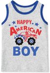 Mrocioa Toddler Boys Sleeveless Tank Top Shirts America Dinosaur Kids 4th of July Patriotic Clothes, 3-happy American Boy, 3T