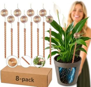 Electroculture Copper Gardening Antennas, 8 Pack 11.8" 99.9% Pure Copper Garden Stakes with Spiral Coils, Copper Rods for Garden, Plants, Raised Beds & Indoor Pots