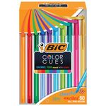 BIC Color Cues Pen Set (WMSUA60-AST), 60-Count Pack, Assorted Colors, Fun Color Pens for School Supplies, Includes Cristal Xtra Smooth Ballpoint Pens