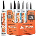 Sashco Big Stretch Acrylic Latex High Performance Caulking Sealant, 10.5 Ounce Cartridge, Black (Pack of 12)