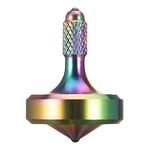 CHEETOP Exquisite Metal Spinning Top, Nicely Machined Stainless Steel Fidget Desk Toy, Perfect Balance Spin Time for Over 7 Mins, Waste Time Efficiently, Easy to Work (Diameter 20mm Small Iridescent)