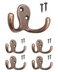 Double Robe Hook with Screws Antique Bronze, 5 Pack | HOWTOOL