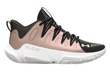 Under Armour Women's UA Flow Breakthru 4 Basketball Shoes, Black/Metallic Rose Gold/White, 10