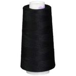 10,000 Meter Each Polyester Cone All-Purpose Sewing Thread (Serger, overlock, Merrow, Single Needle,) Export Quality 2 Pieces (Black)