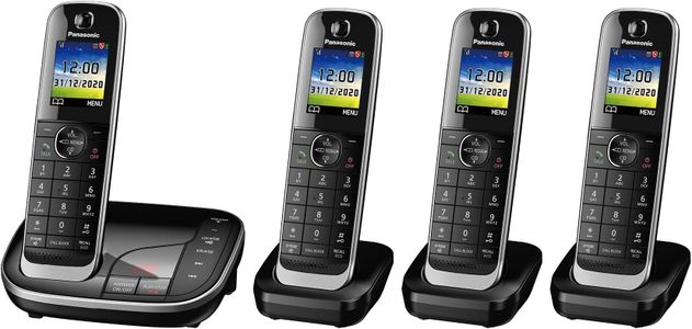 Panasonic Cordless Phone Quad Handset – Black