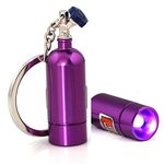 Maycom Creative Turbo Keychain Fashion Mini Nitrous Oxide Bottle Keyring Key Chain Ring Keyfob LED Light Emergency Lighting Function (Purple)