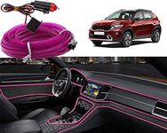 selifaur - 5 Meter Car Dashboard Light Ice Purple EL Wire Car Interior Light Ambient Neon Light for Kia Sonet