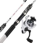 Sougayilang Spinning Reel and 2-Piece Fishing Rod Combo, Durable Graphite & Fiberglass Rod, Split-Grip Cork Handle,Right/Left Handle Position(5FT)