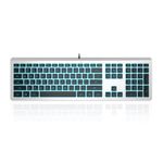 B.FRIENDit Wired USB RGB Backlit Keyboard, Comfortable Quiet LED 7-Color Backlit Chocolate Keys, Durable Ultra-Slim Wired Computer Keyboard for PC, Windows11/10/8 /7 / Vista - Silver/Black