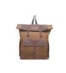 The House of tara Dual Tone Canvas Backpack for Men & Women | 13 Liters | Casual Bags, Padded Laptop Compartment, 4 External Pockets, Adjustable straps | Suitable for Office, Travel & College (Brown)