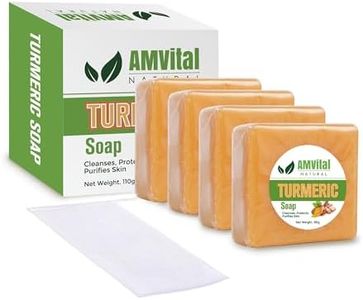 AMVital Turmeric Soap Bar for Face & Body, Smooth Skin, Natural Handmade Soap (Pack of 4)