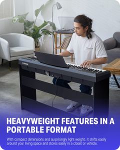 Donner 88-Key Digital Piano – Weighted Keys, Full-Size Electric Keyboard