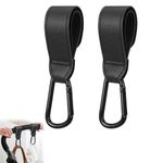 SNOWIE SOFT 2Pcs Hanging Hook For Pram Stroller Hanging Clip Adjustable Pu Leather Pram Clip With Quick Release Carabiner Buckle For Stroller, Bike, Pram, Pushchair, Multi-Colour