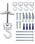 NACETURE Swivel Swag Hooks for Ceiling Hanging - Ceiling Hooks for Hanging Plants - Ceiling Hangers Heavy Duty for Hanging Light - Zinc Bolt Hook Installation for Cavity Wall Fixing (White 4 Pack)