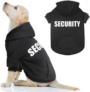 Dog Hoodie Dog Sweaters for Large Dogs Security Dog Sweater Soft Brushed Fleece Dog Clothes Dog Hoodie Sweatshirt with Pocket(L)