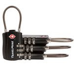 4-Pack TSA Approved Travel Combination Cable Luggage Locks for Suitcases & Backpacks | TSA Locks | Luggage Locks | Black