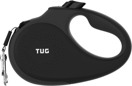 TUG Retractable Dog Lead, Medium, Black – Durable Pet Leash