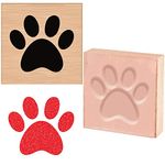 CRASPIRE Wooden Rubber Stamp Paw Print Printed Decorative Rubber Seal Stamps 3inch/7.5cm for Card Making, DIY Craft, Stationery Scrapbooking, Handbook, Diary Letter Decor