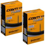 Continental Cross 28 700 x 32-47c Bike Inner Tubes - Presta 60mm Long Valve (Pair),Black