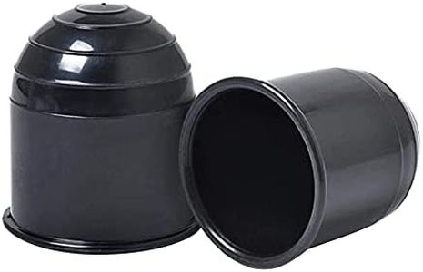 FOUTP 2Pcs Couvercle de Boule de Remorquage Noir, Universel 50mm Boule de Capuchon de Boule d'attelage de Caravane, Couvercle d'attelage de Remorque en Plastique Parfait pour Remorque Camion Plastique