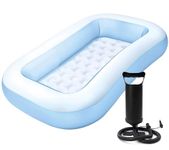 Toyshine Big Size Inflatable Rectangular Baby Bath Tub with 12 Inch Air Hammer Inflation Pump Play Centre Toy for Kids - 166 x100 x 25cm