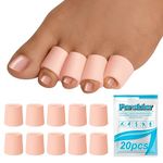 Pinky Toe Protector, (20pcs) Open Toe Sleeve, Gel Toe Cap, Toe Covers Great for Toenails Loss, Corns, Blisters, Hammer Toes, (Aloe Vera Extract Infused Silicone Materials)