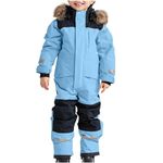 Kid's Baby One Piece Snowsuits Waterproof Colorful Ski Suits Jackets Winter Jumpsuits Snowboard Coats (110, Light Blue)