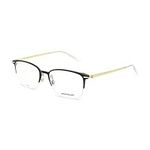 Mont Blanc MB0234OK 006 Eyeglasses Men's Black Semi Rim Square Shape 54mm, Black