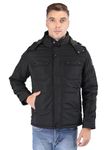 LURE URBAN Men Winter Wear Full Sleeve Stylish Hooded Puffer Jacket Black L