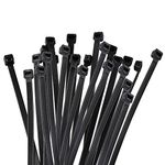 100 Pack Cable Zip Ties, 12 inch Long Premium Nylon Tie Wraps, Heavy Duty Self-Locking Electrical Cord Management Plastic Wire Ties, Multi-Purpose Black Cable Ties for Computer/Garden Fence