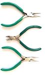 SWISSO Oscar Plier Set, Chain Nose Plier, Round Nose Plier, Side Cutter Plier for Jewellery Making - Set of 3 (Green)