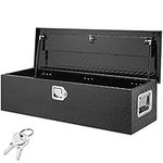 VEVOR Heavy Duty Aluminum Truck Bed Tool Box, Diamond Plate Tool Box with Side Handle and Lock Keys, Storage Tool Box Chest Box Organizer for Pickup, Truck Bed, RV, Trailer, 39"x13"x10", Black