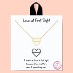 Leafael 18K Gold Dipped Handmade Hypoallergenic Dainty Pendant Necklace Personalized Message Card Heart Choker with Mother of Pearl, Mama Love at First Sight, Made in Korea, Jewelry Gifts for Women